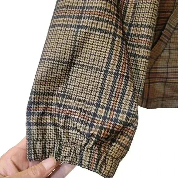 H&M Men's Beige/Black Plaid Windbreaker NEW - Picture 12 of 14
